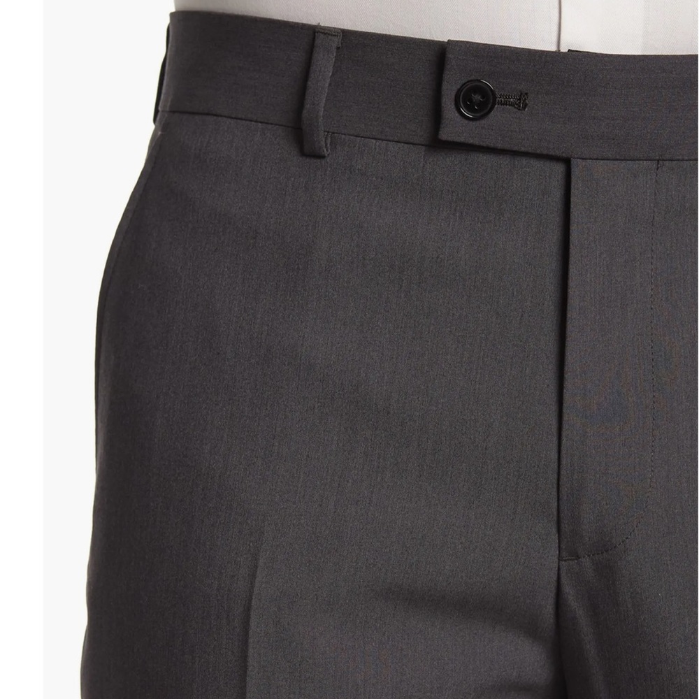 Savile Row Co. Men’s Gray Solid Skinny Fit Pants